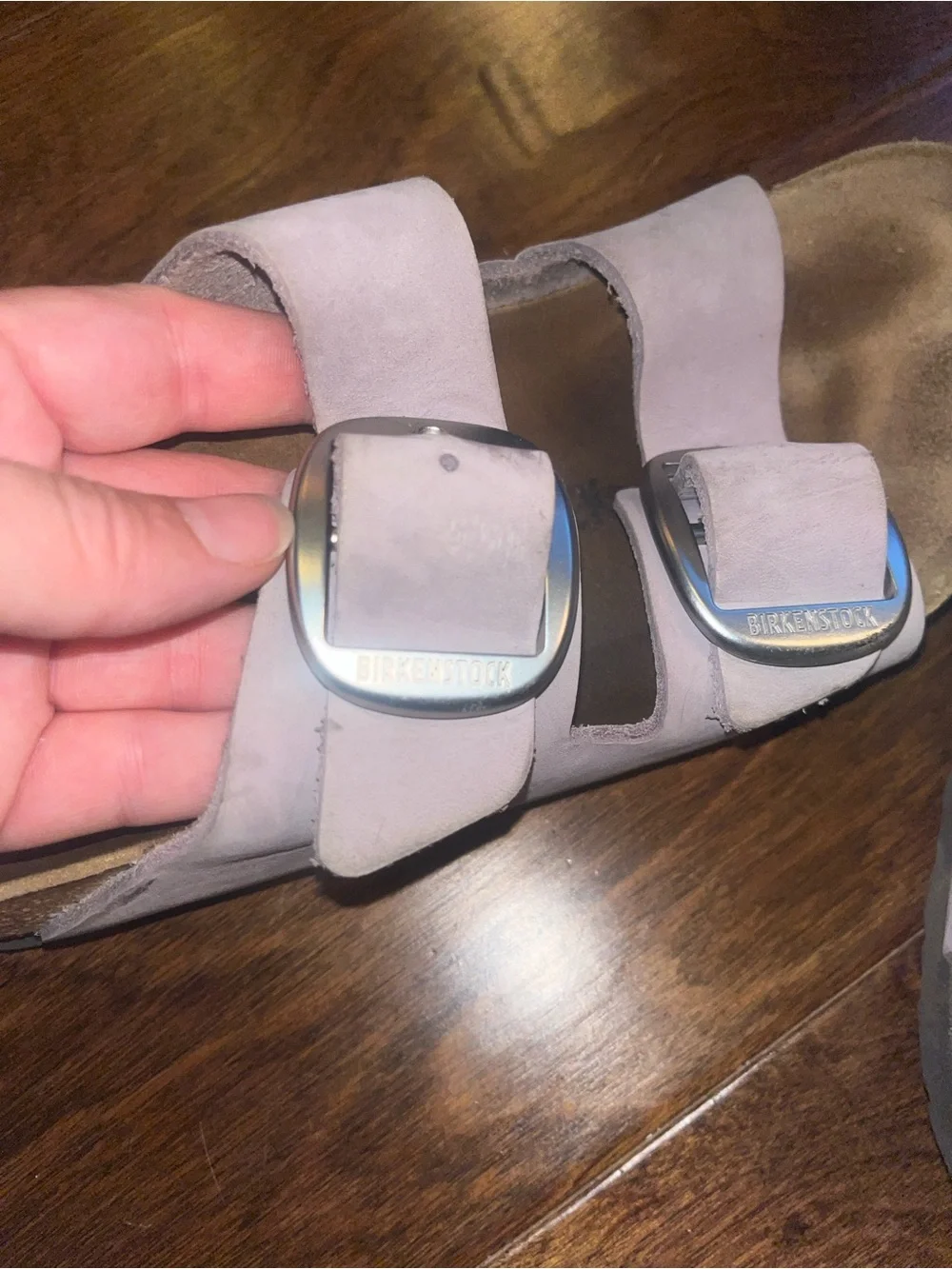 Lilac Birkenstock Purple Fog Barely worn Arizona Big Buckle 38 Ladies 7